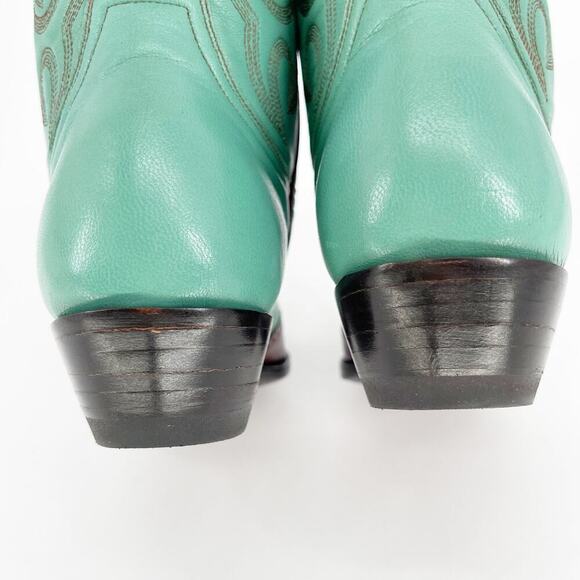 Vintage y2k Rare Old Gringo Natalia Turquoise Wingtip Western Cowgirl Boot sz 7 - Picture 8 of 10